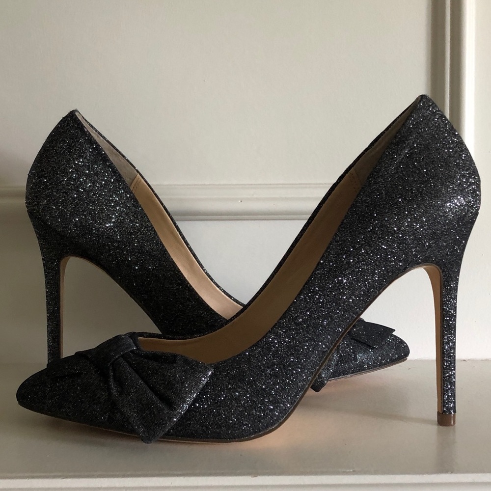 NEW Nina Sparkle Bow Heels Stiletto